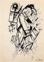 Grosz, George, 1893 - 1959, Franz Jung gewidmet, Lithographie von 1917, handsig- niert, ca. 30 x 21 cm, PP
