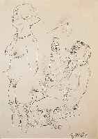 Grosz, George, 1893 - 1959, Aus der Jugendzeit, Lithographie von 1922, handsigniert, ca. 30 x 21 cm, PP
