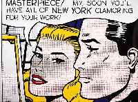 Lichtenstein, Roy, 1923-1998, Masterpiece, Farbsiebdruck nach einem GemÄlde der Guggenheim Sammlung New York, handsigniert, ca. 60 x 60 cm