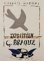 Braque, Georges, 1882-1963, Farblithographie, zur Ausstellung in der Galerie Maeght, handsigniert, gedruckt bei Mourlot, ca. 35 x 27 cm, PP, ...