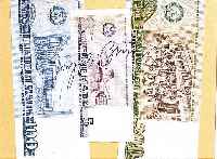 Beuys, Joseph, 1921 - 1986, Wirtschaftswert, DDR-Geldschein-Objekt, handsignirt, ca. 15 x 16 cm, u.Gl., R.