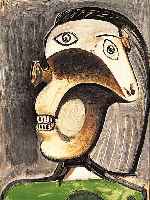 Picasso, Pablo, 1881-1973, La femme crachet, Farblithographie von 1940, in der Abb. datiert, ca. 36 x 25 cm, PP