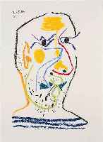 Picasso, Pablo, 1881 - 1973, Farblithographie aus: Le Gout du bonheur, 1964, in der Abb. datiert, ca. 22 x 16 cm