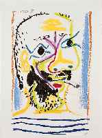 Picasso, Pablo, 1881 - 1973, Farblithographie aus: Le Gout du bonheur, 1964, in der Abb. datiert, ca. 22 x 16 cm