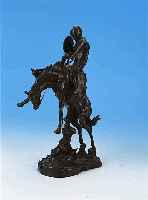 Russel, Charles Marion, 1864 - 1926, Rodeoreiter, Bronzeskulptur, sign. und dat. 1920, H. ca. 28 cm