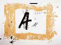 Tapies, Antoni, geb. 1923, Komposition mit großem A, Farblithographie, im Stein signiert, ca. 52 x 74 cm, WVZ G 639