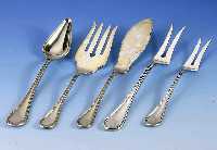 Set Vorlegeteile, 925er Silber, Neufaden, bestehend aus 1 Fischvorlagegabel und 1 -mes- ser, 2 gr. Fleischgabeln, 1 VorlegelÖffel und 1 kl. ...