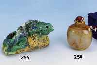 Snuffbottle aus Bergkristall mit Rutilquarz- nadeln, Orig. StÖpsel Metall mit Karneol- Cabochon (Kork ersetzbar), tiefe HÖhlung, schÖne ...
