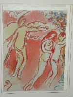 Marc Chagall, Lithographie, Vertreibung aus dem Paradies