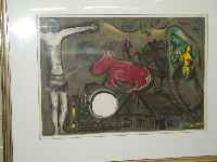 Marc Chagall, Lithographie, Blaue Ziege, im Stein signiert, 1950