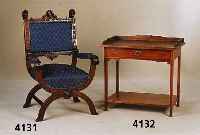 Stuhlsessel, deutsch, um 1880/90, Eiche massiv, sogenannte Scherenform, LÖwenkÖpfe aus dem Vollholz geschnitzt, Renaissancestileleme nte, ...