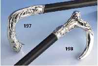 Spazierstock: Jugendstil-Akt mit BlÜten, 925er Silber, Modell um 1900, Ausformung spÄter, dunkler Bucheschuß mit Gummiabschluß, H ca. 103 cm, ...