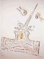 Cocteau, Jean, 1889 - 1963, Farblithographie aus Wandmalereien v. Ville- franche und Menton, num. 65/150, ca. 65 x 50 cm