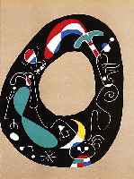 Miro, Joan, 1893 - 1983, Komposition, Farblithographie aus: Jqcques Prevert: Joan Miro, Ed. Mourlot, Paris 1956, ca. 23 x 19.5 cm, PP