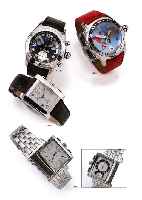 TABBAH Herrenarmbanduhr, Quartz, Geh. WG 750/000, Anzeige v. kl. Sek., Datum, Chrono- graph, Saphirgl., Boden 4-fach verschr., weißes Zifferbl., ...