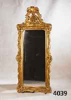 Prunkspiegel, deutsch/Frankreich, um 1890/1900 , Barockstil, Rahmen Holz, Ornamentik aufge- stukt und vergoldet, Spiegelglas aus der Zeit, geringe ...