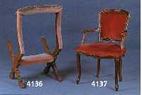 Betstuhl, deutsch, um 1830/40, Nußbaum mas- siv, Rocaillenteil aus dem Vollholz, Lehne aufklappbar fÜr Gebet, Bezug spÄter, sog. Ver- ...