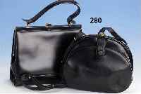 Konvolut 2 schwarze Ledertaschen GOLDPFEIL, 60/70er Jahre, 1 x m. UmhÄngeriemen, Gebr.- bzw. Tragespuren