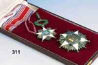 Amerikanischer Verdienstorden nach 1950, Silber, bt. emaill., Juwelieranfertigung Chobillon Paris, Pilgrim's Father, best. aus: Großkreuz, ...