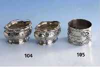 SalzschÄlchenpaar, Frankreich um 1900, Jugendstil, 950er Silber, Meistermarke EMILE PUIFORCAT weltbekannte Gold- und Silberschmie- de, zeittyp. ...