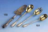 Jugendstiltortenheber, Frnakreich um 1900, Metall versilbert, Gebr.-teil vergoldet, jugendstiltyp. Dekor mit Seerosen, elegante LinienfÜhrung, ...