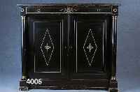 Vielzweckschrank, deutsch, wohl Dresden, um 1900, Nußbaum und Eiche, Empirestil, schwarz gelackt, SalonmÖbel, hervorragende Verarbei- tung, als ...