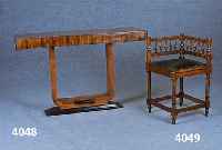 Eckstuhl, deutsch, um 1870/80, Eiche massiv, reiche Drechselarbeit, FÜße versprosst, Be- zug neu, praktisch, selten im Angebot, ca. 73x 42x42 cm, ...
