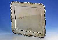 Tablett, Italien, 70er Jahre, 800er Silber, barockisierend, ca. 36 x 31 cm, ca. 1120 g