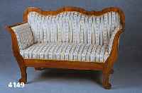 Sofa, SpÄtbiedermeierstil, Kirschbaum massiv , Kirschbaumfurnier, nach dem Vorbild von 1835 /40, neu gepolstert und bezogen, wohnfertig, zierlich, ...