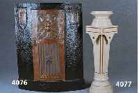 BlumensÄule, deutsch, um 1890/1900, klassi- zistisch, Drechselarbeit, Oberteil 8-fach getreppt, Unterteil passig, Schaft 4-eckig abgekantet, ...