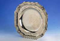 Anbietteller, DÄnemark, dat. 1928, Meistermarke A. Michelsen, Hofjuwelier, tschechische Einfuhrpunze, Fahne mit Bes.- Inschr., 833er Silber, ...