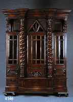 Vielzweckschrank, im sogenannten altdeutschen Stil, deutsch, um 1900/05, Weichholz, Eiche massiv, Eichefurnier, in sich gedrehte frei- stehende ...