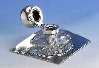 Tintenfaß, Stockholm um 1900, Alpacca, Kristallglas geschnitten und geschliffen, H ca. 13 cm