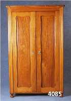 Kleiderschrank, deutsch, um 1880, Esche massiv, zweitÜrig, sogenannte BrezelfÜllungen, leicht verzogen, Gebrauchsspuren, ohne SchlÜssel, ca. ...
