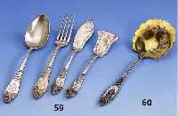 27-teiliges Besteck Koch & Bergfeld, Entwurf um 1906/08, 800er Silber, Klasssizistisch, RÜck- und Vorderseite durchgestaltet, 12 MenÜlÖffel, 12 ...