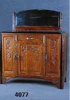 Anrichte, Frankreich, um 1910, Nancy, Eiche massiv, reich geschnitz, Blumenmotive, 3-tÜrig mit Schublade, facettierter Spiegel, schwarz ...