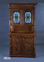 AufsatzmÖbel, Belgien, um 1890/1900, Korpus Weichholz, Eiche massiv, Renaissancestil, leichter Barockeinfluß, aufgesetzte Schnitzer- eien, ...