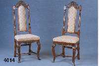 2 StÜhle, Aachen/Belgien, um 1870/80, Buche massiv, Eiche, FrÜhbarockstil, reich ge- schnitzt, schÖne Durchbrucharbeit, abstrakt floral, ...
