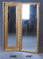 Spiegel, nach altem Vorbild, facettiertes Spiegelglas, vergoldet, elegant, ca. 131x51x4 cm