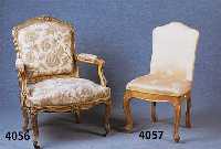 Bergere, deutsch, um 1880/90, Buche massiv, feine Schnitzerei aus dem Vollholz, asymetri- sche Anordnung, Blumen und Rocaillen, z.T. original ...