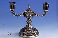 Kerzenleuchter, deutsch um 1903, 800er Silber, sign. R. Rehfeld, Koch & Berg- feld, klassizistisch, Girlandendekor, H 18 cm, B ca. 21 cm, (SW EUR ...