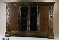 BÜcherschrank, deutsch, um 1920/30, Korpus Eiche, Buche und Weichholz, Nußbaumfurnier, Kaukasischwurzelnußfurnier, Renaissancestil, ...