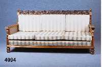 Sofa, deutsch, um 1935, Gestell Eiche massiv , z.T. im flÄmischen Barockstil, Abschluß- leiste mit Rocaillen, symetrische Anordnung, ...