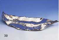 Silberobjekt "Blatt", Silber, geprÜft, total ca. 480 g, Handarbeit, ca. 46 x 17 cm