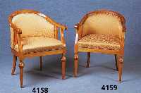 Stuhlsessel, deutsch, um 1900/10, Louis XVI- Stil, Kirschbaum und Birne massiv, sparsame Schnitzereien z.T. aus dem Vollholz, FÜße 6-fach ...