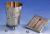 Widmungsbecher einer kÖnigl. Hoheit, 800er Silber, deutsch um 1913, Vorderseite Emblem des KÖnigs von Italien mit Regiments- nr. 19, ...