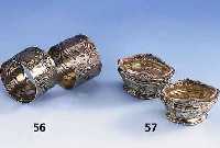 Paar SalzschÄlchen, Frankreich um 1900, 950er Silber, klassizistisch, Orig.-Glas- einsÄtze, Meistermarke Ravinet d'Enfert