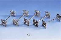 8 MesserbÄnkchen, deutsch um 1900, 800er Silber, Seitenteile in Form von Bes.-Monogr. S.U., Meistermarke KW= wohl Karl Wieden, L. ca. 8 cm