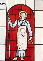 Fenster, deutsch, um 1900, buntes mundgebla- senes Glas, zinnkasettiert, Mittelteil Heilen- der Christus, sparsam bunt bemalt und gebrannt , Unikat, ...