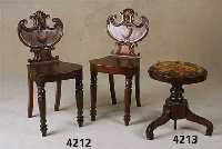 Biedermeierhocker, deutsch, um 1835/40, SÄule Eisen, verstellbar, Korpus Weichholz, FÜße und Mittelteil Nußbaum massiv, gedrech- selt, ...